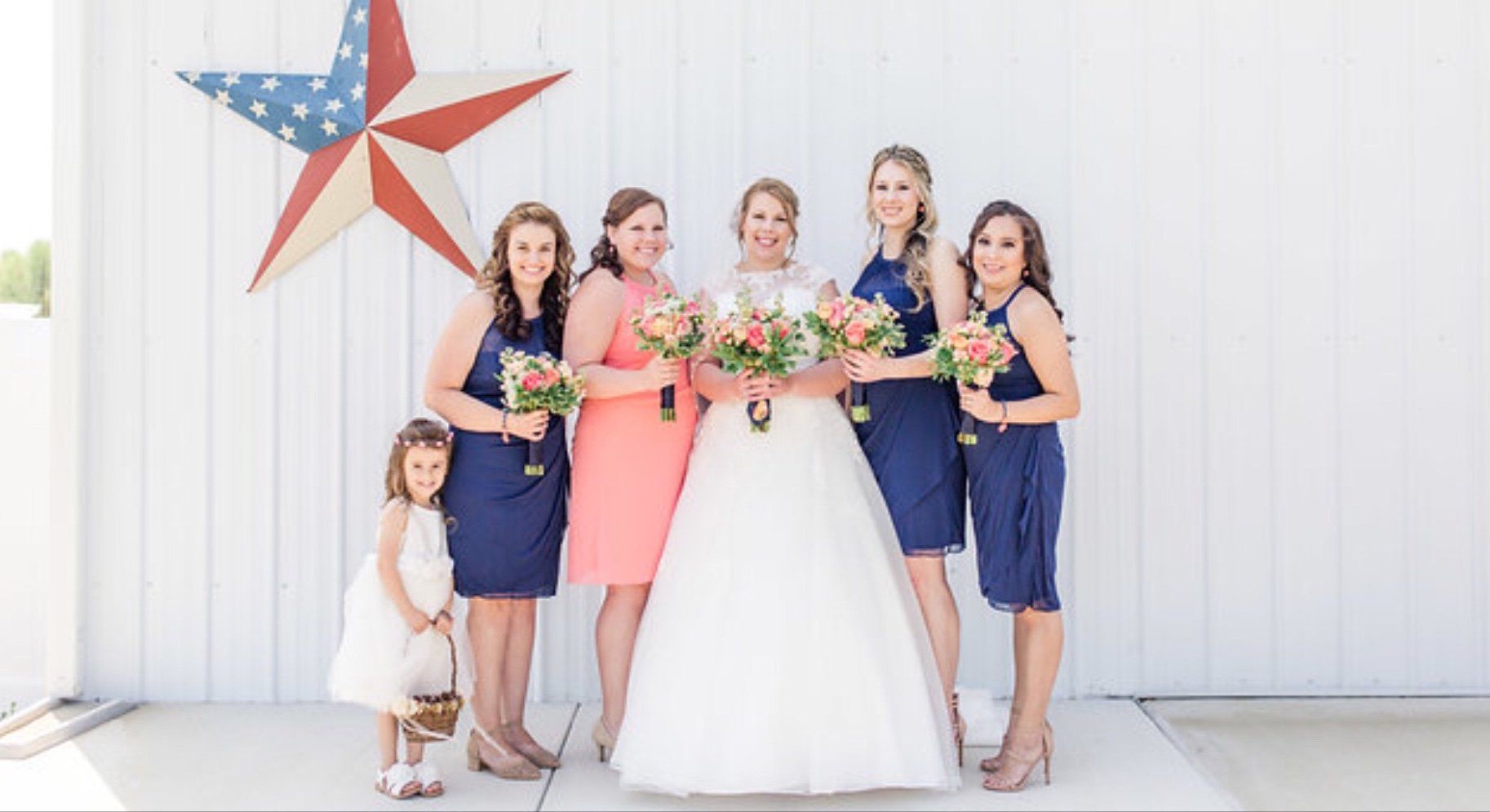 bride and bridal party hair design