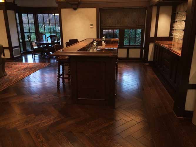 Vinyl Installation Services ─ Wood Floor in Kitchen in Fort Worth, TX