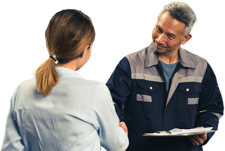 Customer and Staff Member | Motorized Solutions