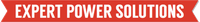 A red sign that says expert power solutions on it
