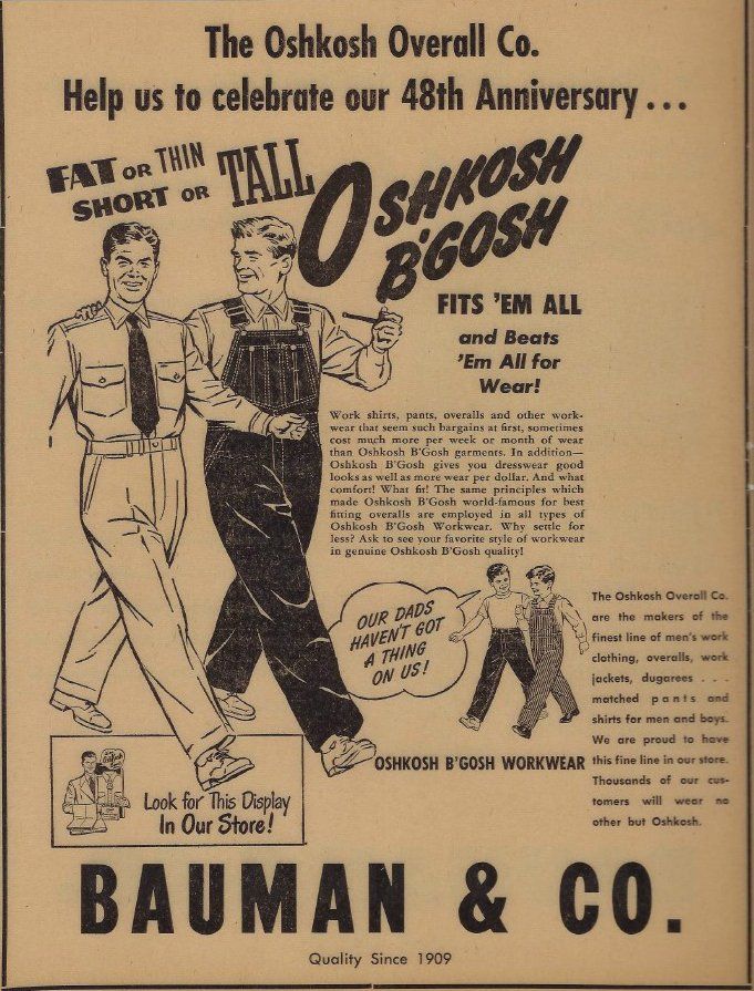 bauman's newspaper ad