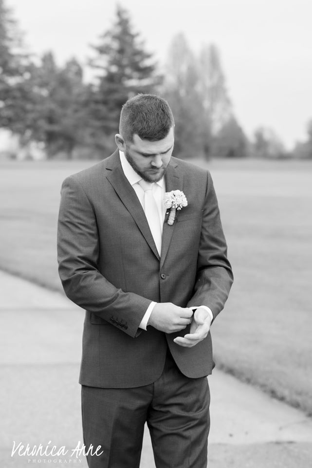 Groom in wedding suit