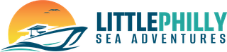 Logo of a boat on water in front of a sunset, text reads "Little Philly Sea Adventures."