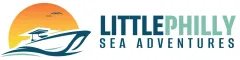 Logo of a boat on water in front of a sunset, text reads "Little Philly Sea Adventures."