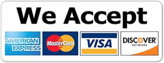 A sign that says `` ALL MAJOR CREDIT &DEBIT CARDS ACCEPTED HERE  visa mastercard discover american express ''