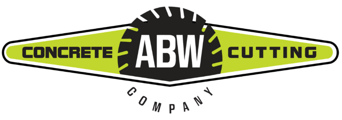The logo for concrete abw cutting company is green and black