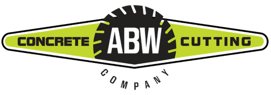 The logo for concrete abw cutting company is green and black
