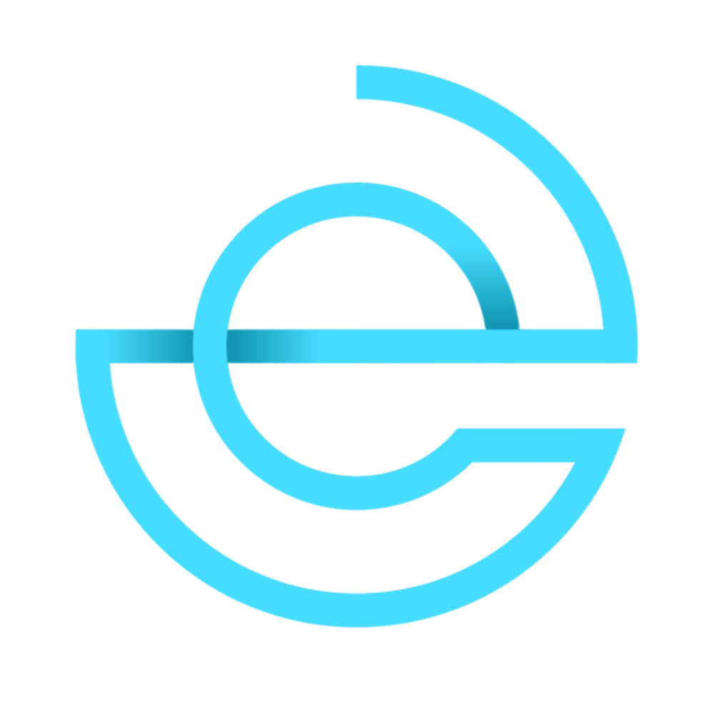 Light blue stylized letter 