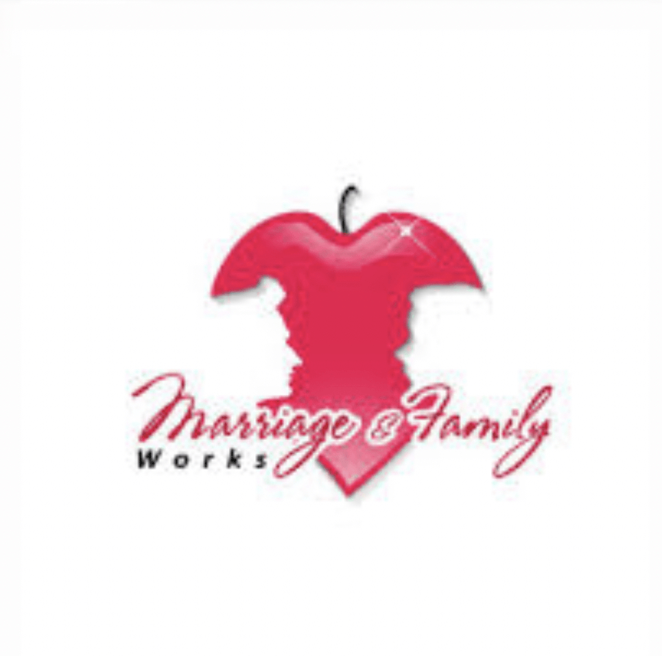 A logo for a company called marriage & family works