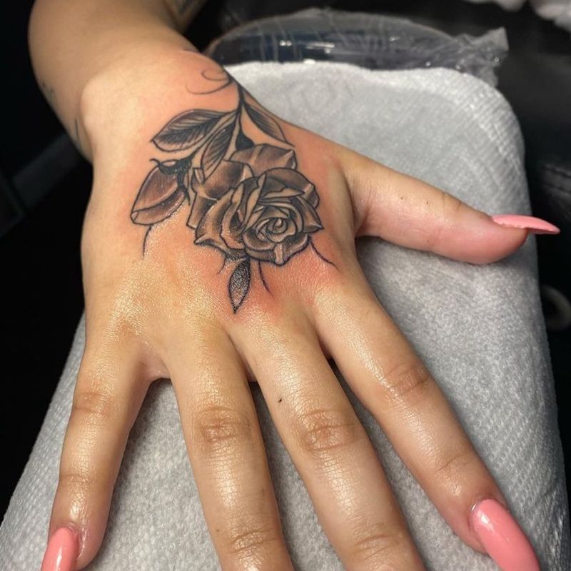 Flower Tattoo On Hand
