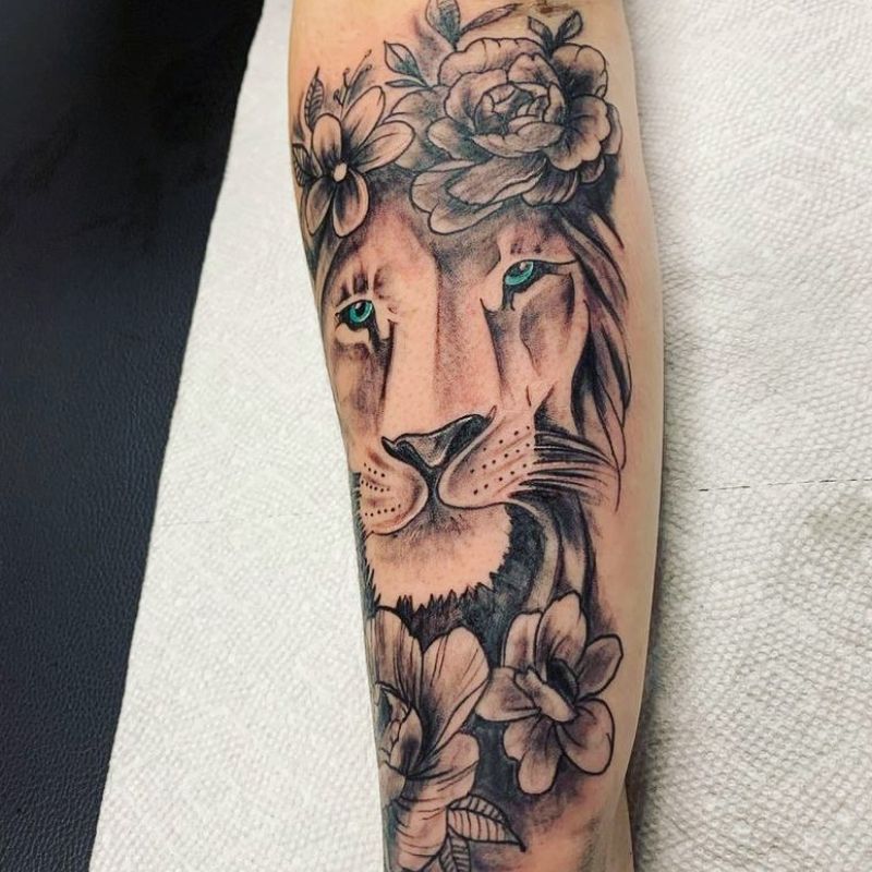 Lion Tattoo On Arms