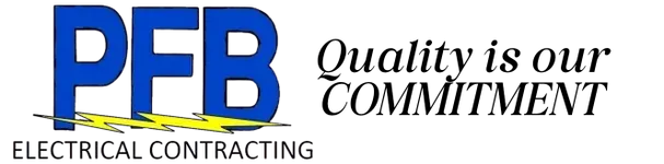 Hexagon logo with mountains, trees, and campfire in orange and blue. Company name is white.