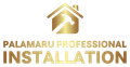 Gold logo: house silhouette with hammer, 