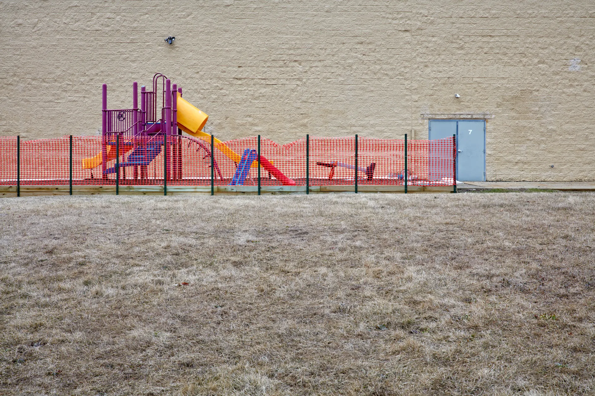Playground. A preschool playground where functionality reigns supreme. Al-Huda Academy. Streamwood, Illinois 2023 - Robert Swiderski