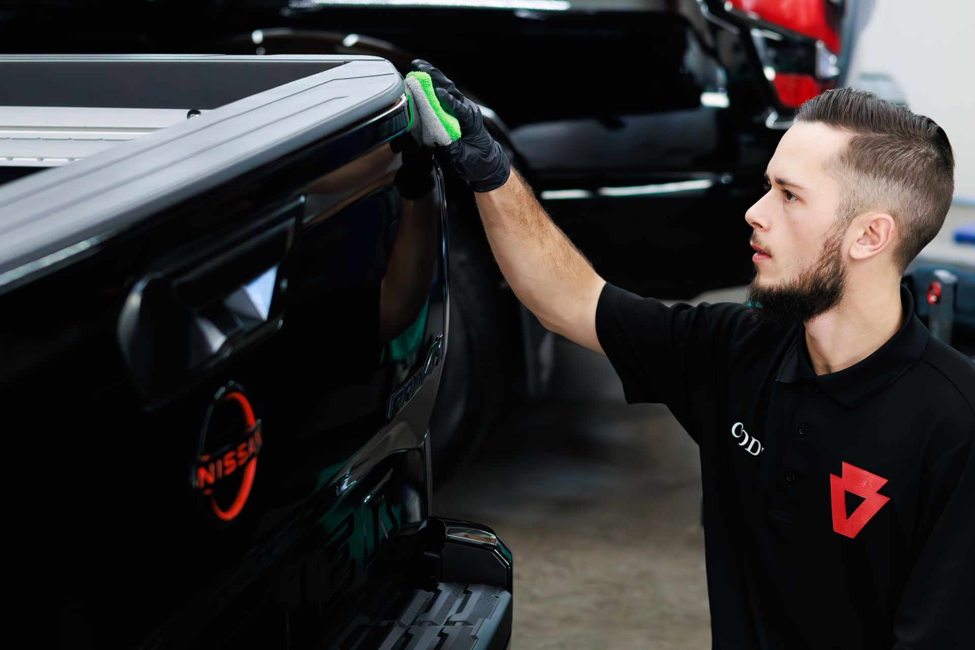 Ceramic coating application on a brand New Nissan Frontier in Erie, PA