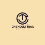 A logo for chisholm trail estates with a letter t in a circle.
