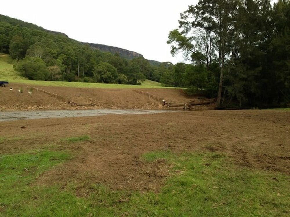 A large field with mountains behind — Total Vegetation Management in Braemar, NSW