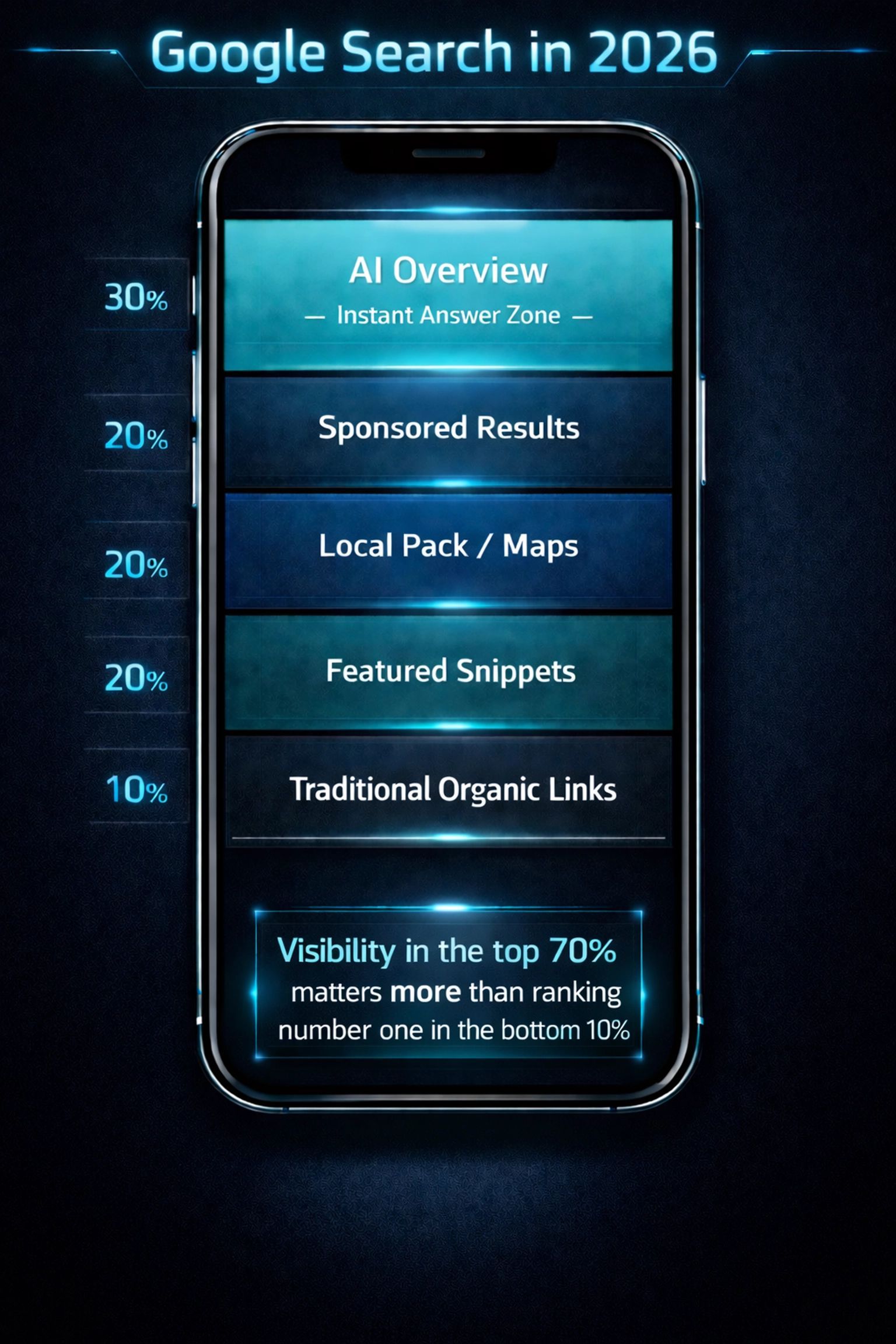 An infographic showing a smartphone screen titled