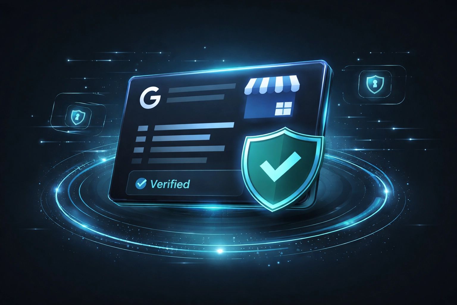 Google Business Profile with shield icon and 