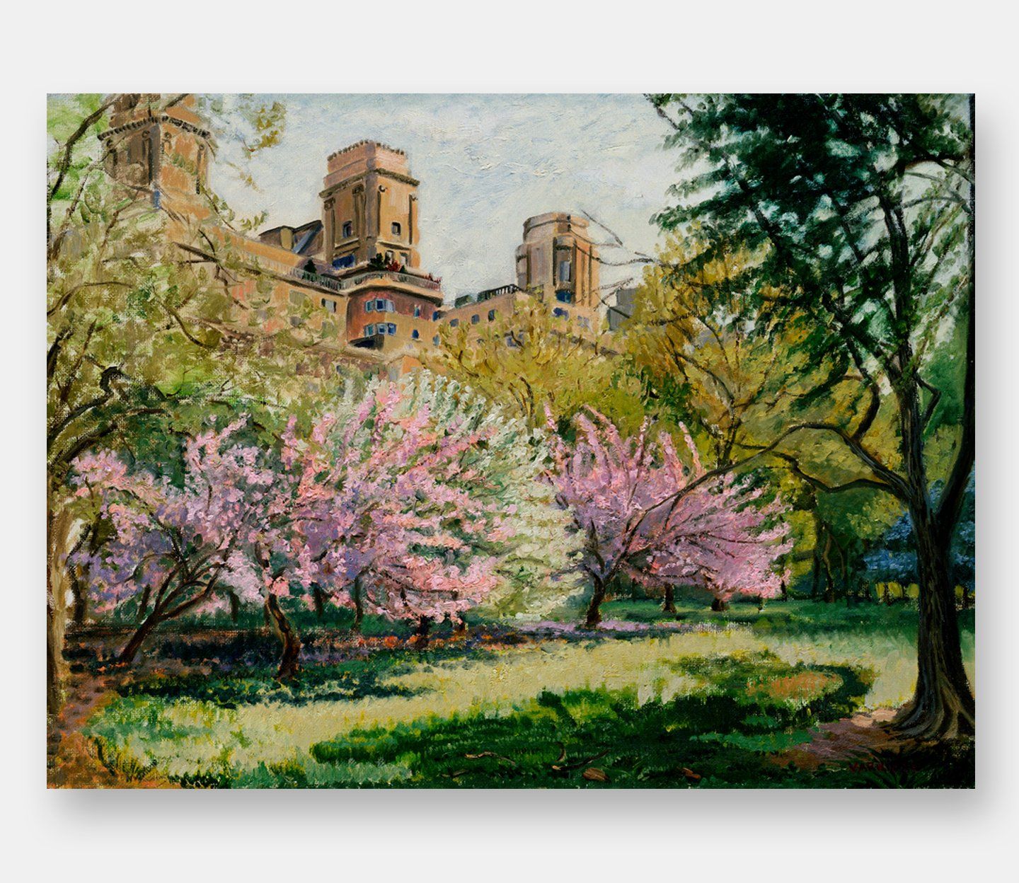 Figurative Landscape Oil Painting - Spring Blossom by John Varriano