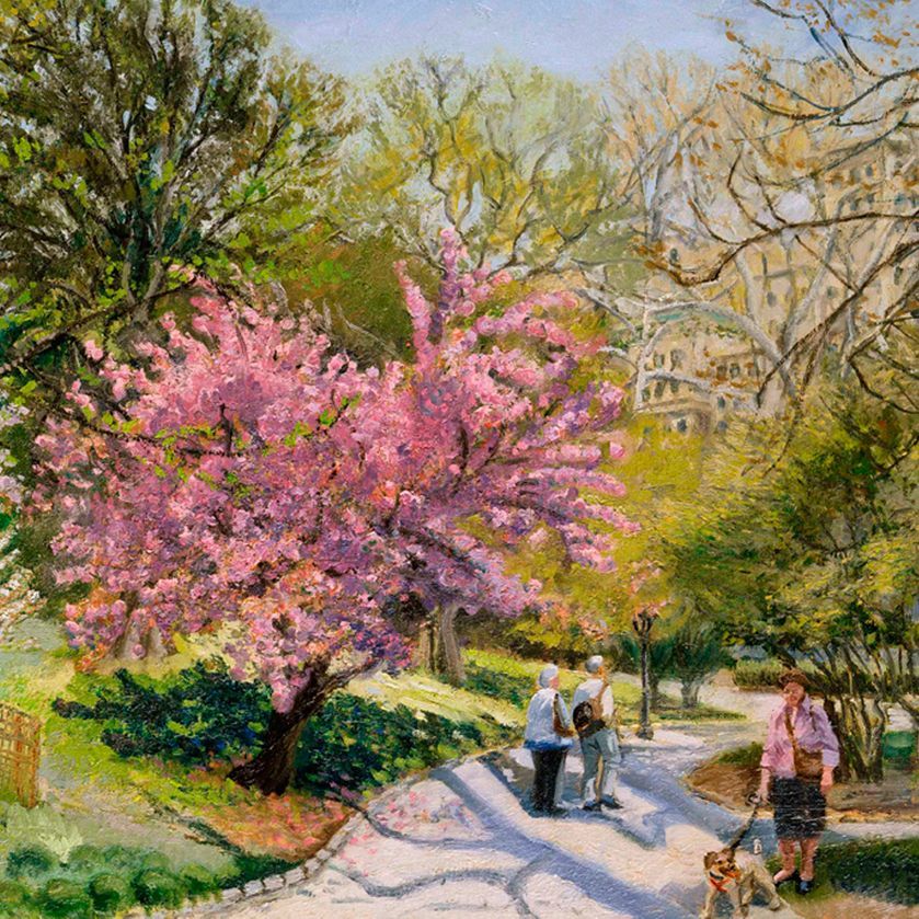John Varriano Landscape Oil Painting:  Cherry Blossom