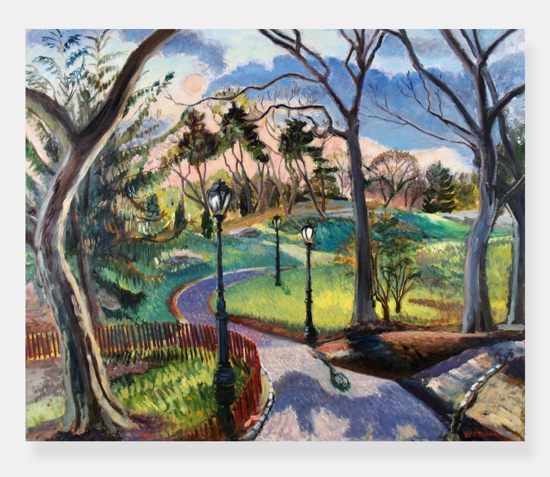 John Varriano, American Artist Oil Painting: Central Park Spring