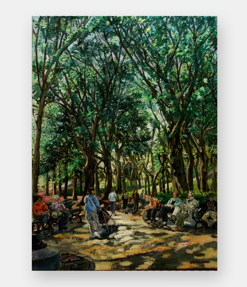 John Varriano - Sunny Park - Landscape Oil Painting