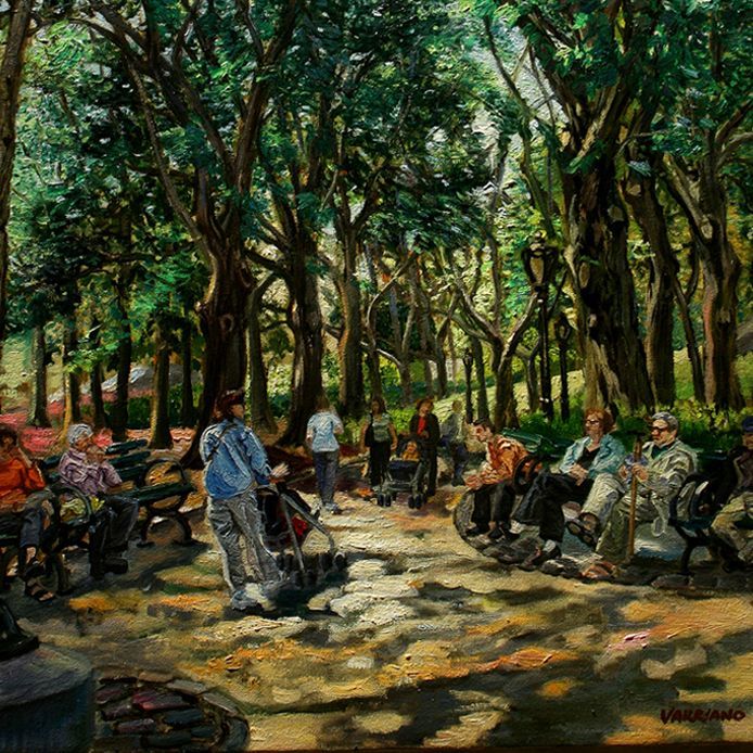 John Varriano Landscape Oil Painting:  Sunny Park