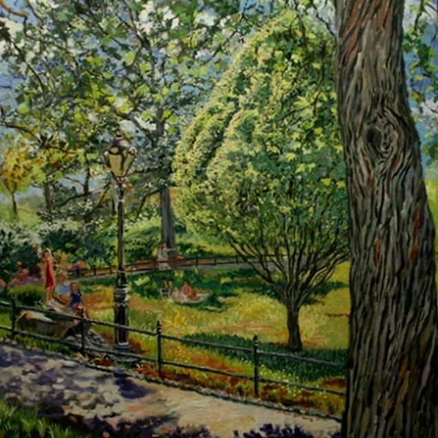 John Varriano  Landscape Oil Painting:  Three Girls