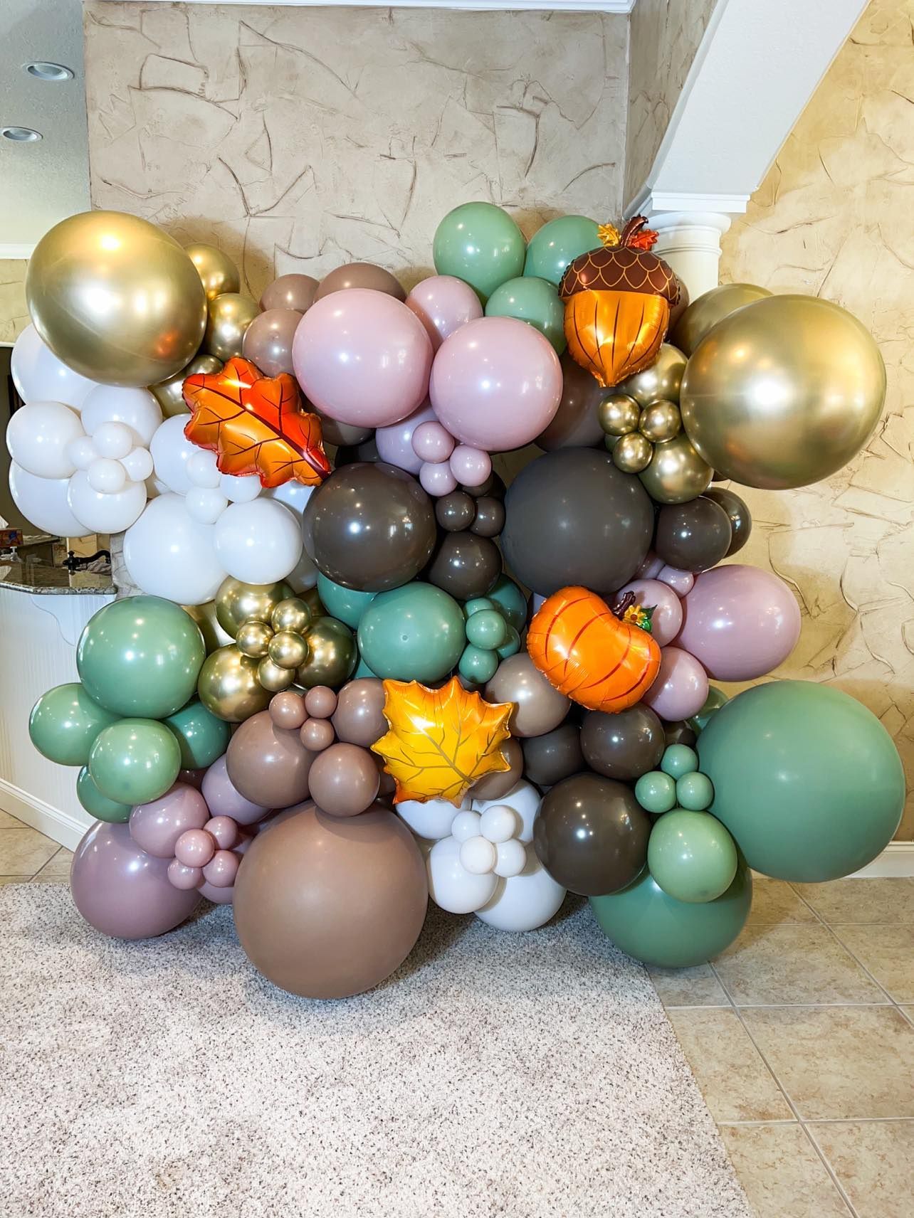 fall pumpkin balloon wall balloon arch balloon garland waco texas