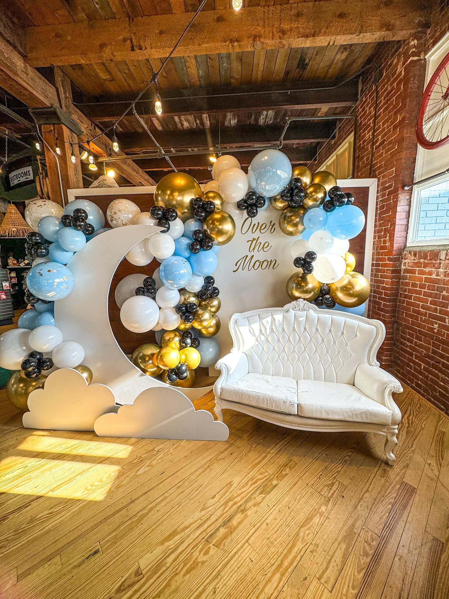 baby shower balloon arch over the moon waco texas balloons