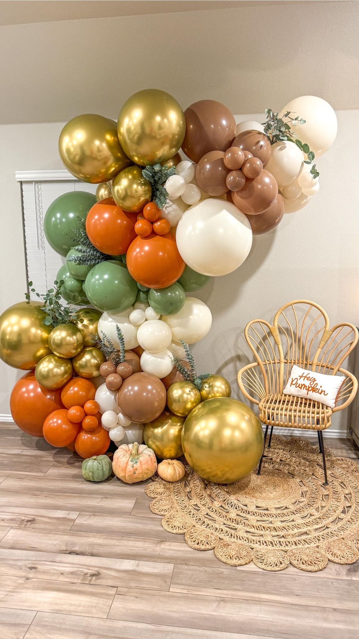 baby shower balloon arch waco texas pumpkin
