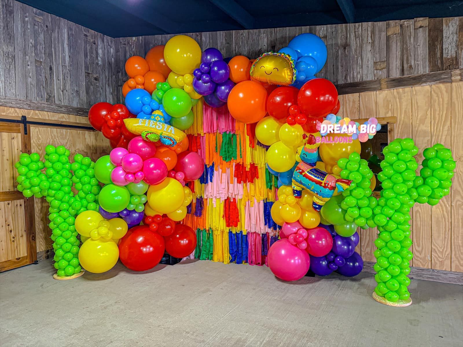 fringe wall balloon arch garland waco texas cinco de mayo