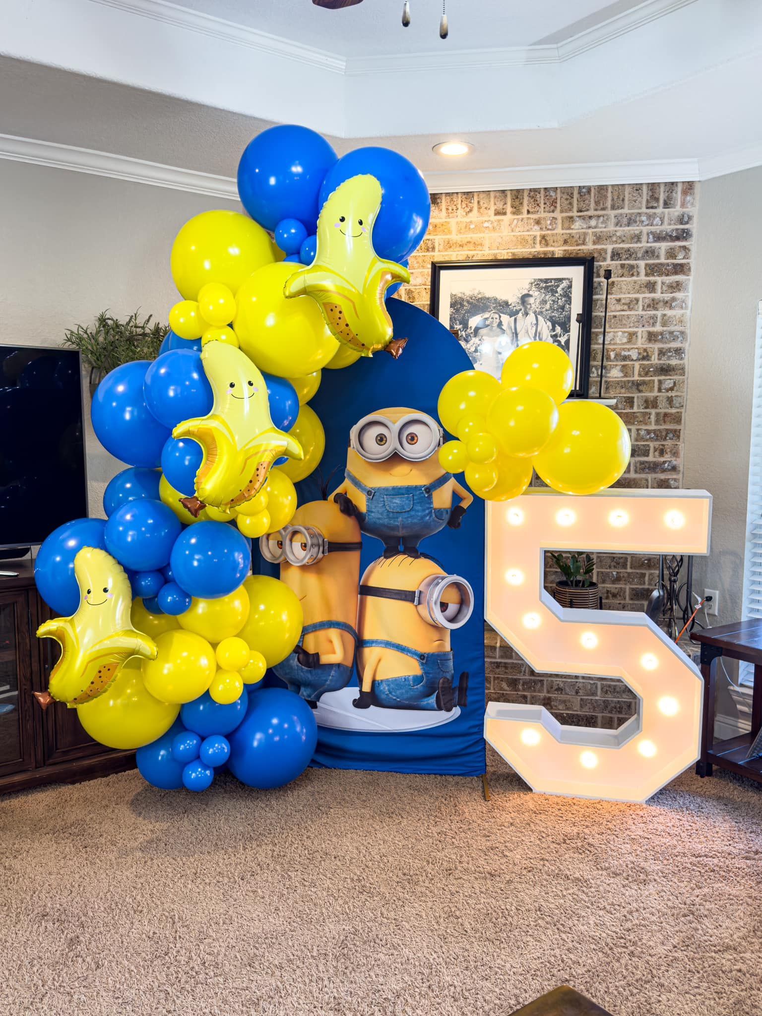 minion birthday party balloon arch garland marquees