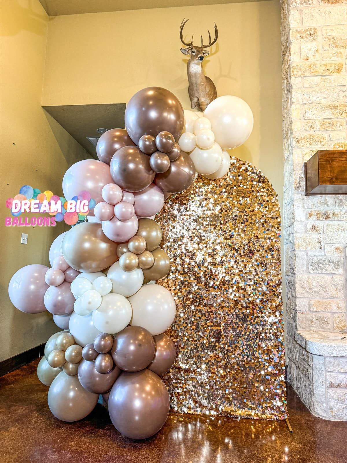 shimmer wall balloon garland arch waco texas