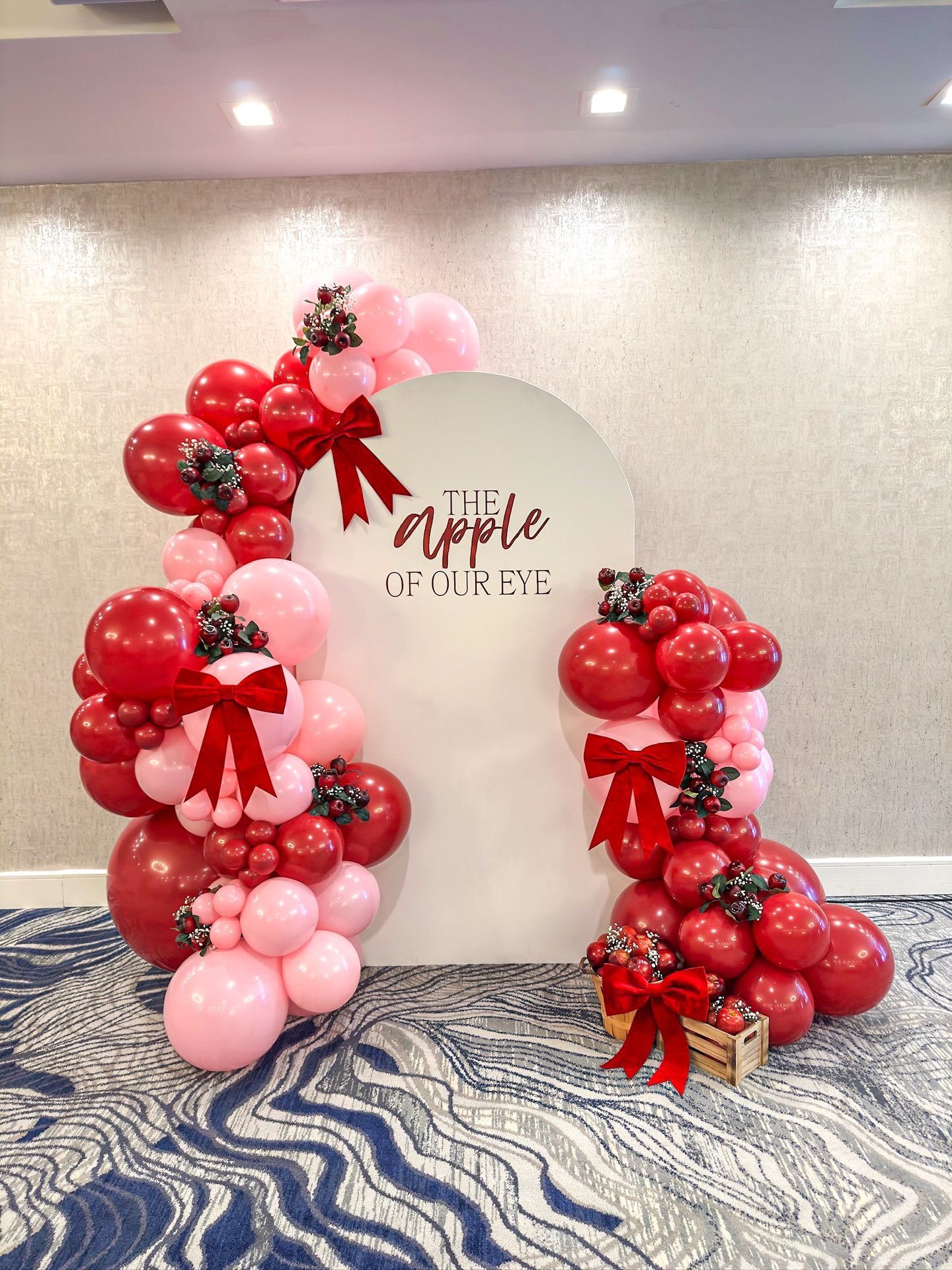 the apple of our eye balloon arch garland waco texas