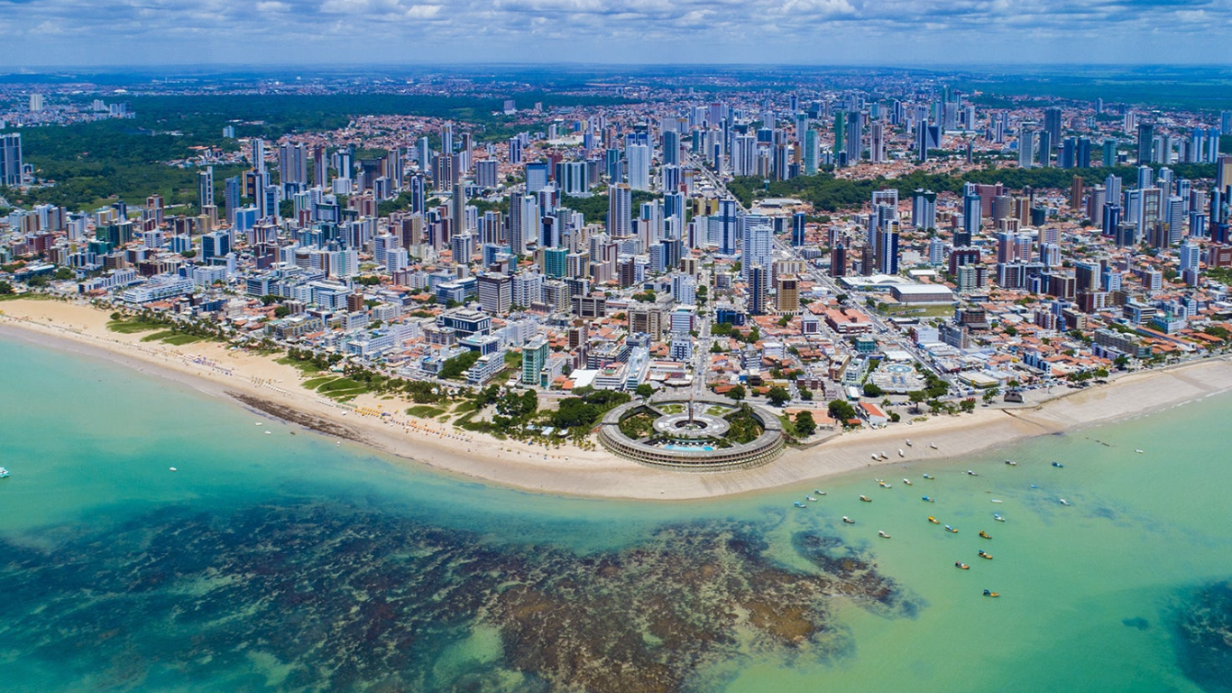Vista aérea da cidade de João Pessoa na Paraiba