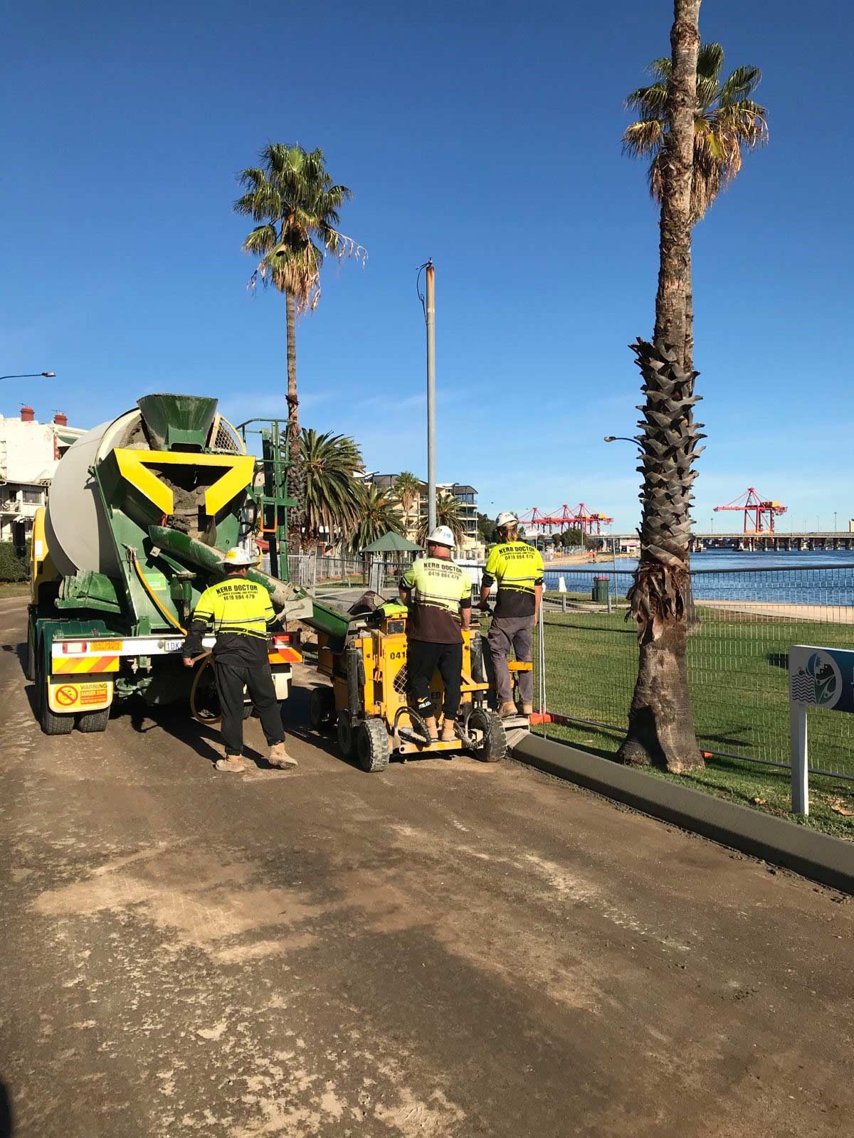 Three men with kerb maker | Perth, WA | Kerb Doctor