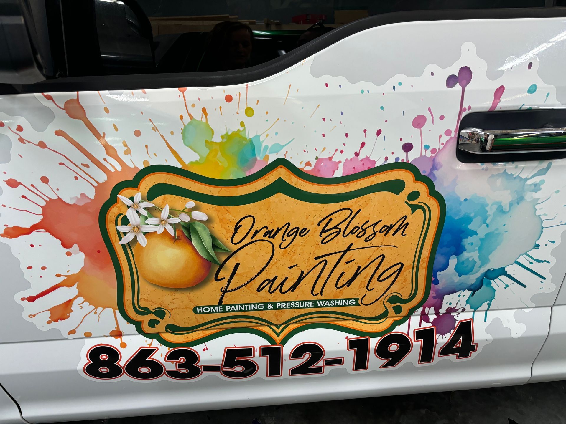 White truck door with 