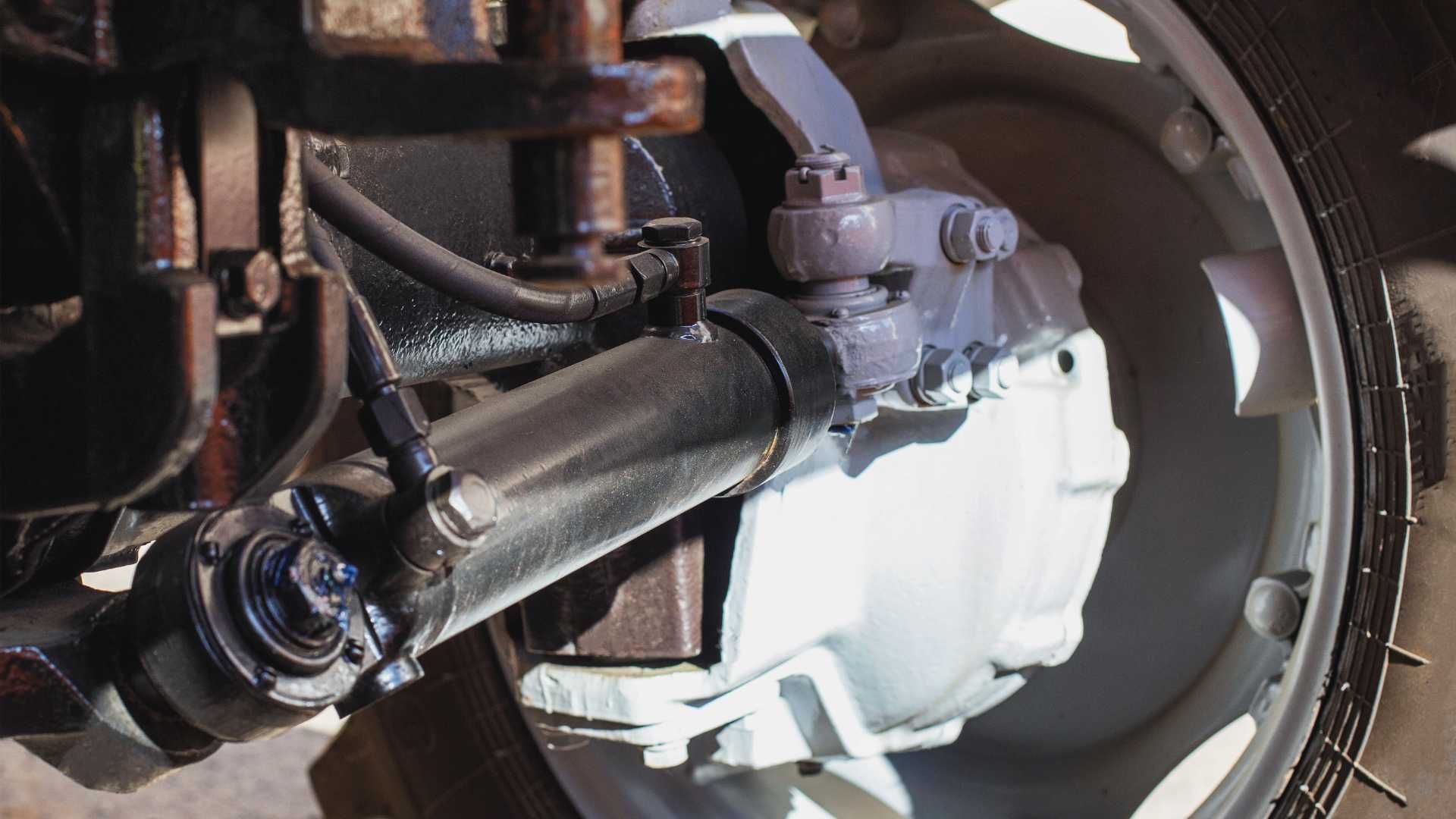 car's steering on the underside