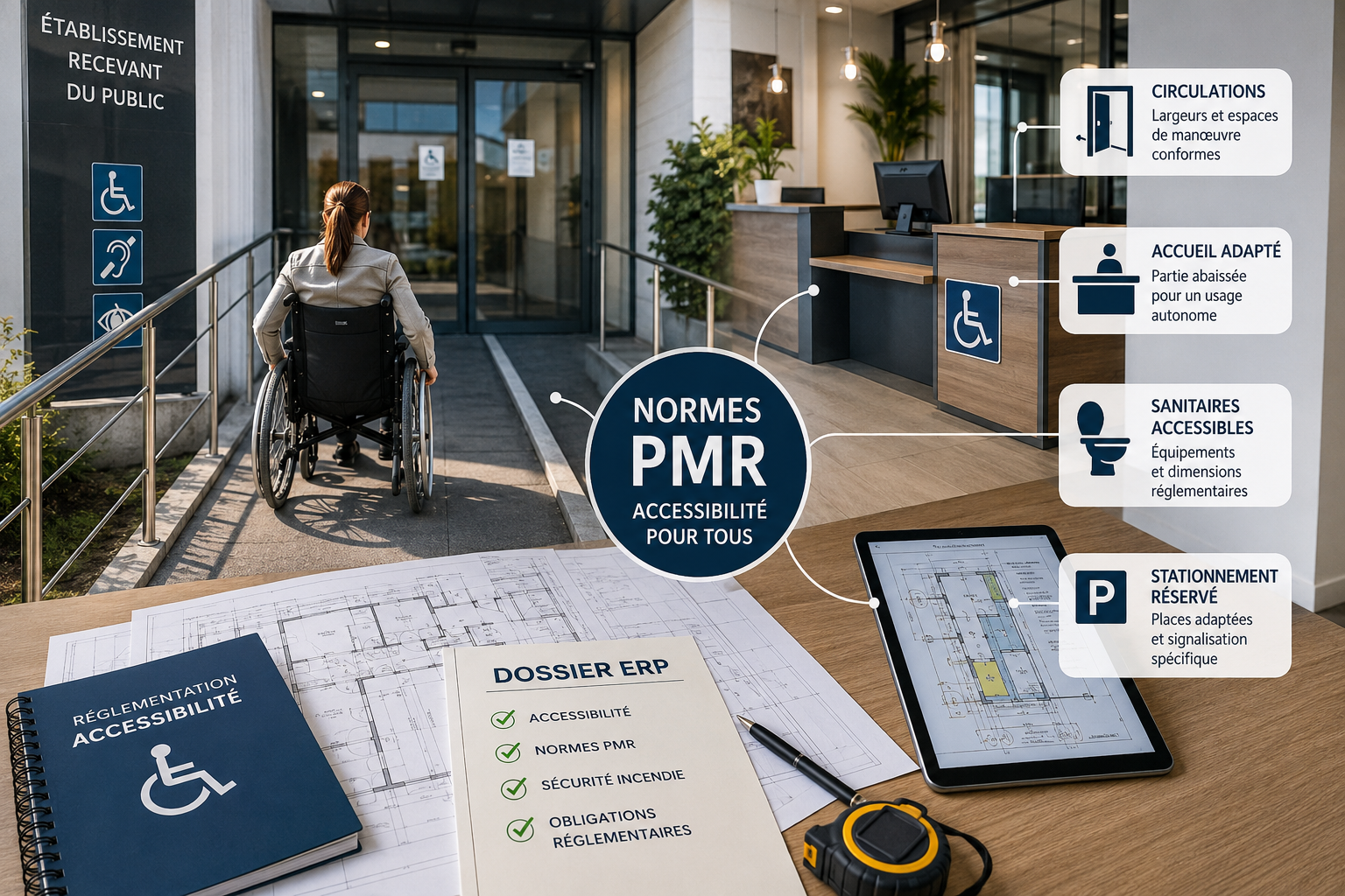 Normes PMR dans un ERP avec accès accessible et adapté 