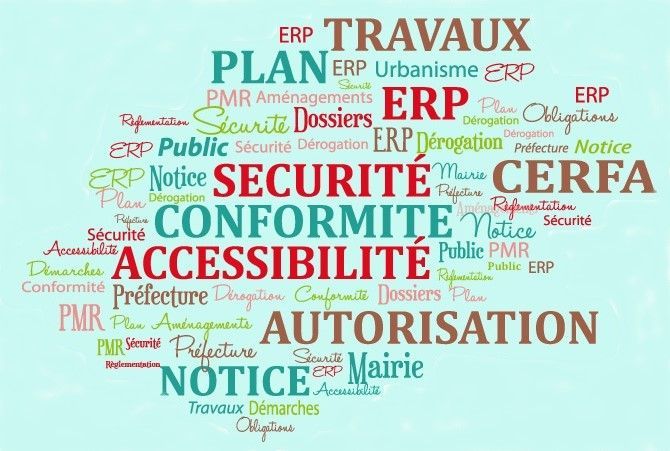Nuage de mots : Mots clés liés aux permis de construire et à la conformité