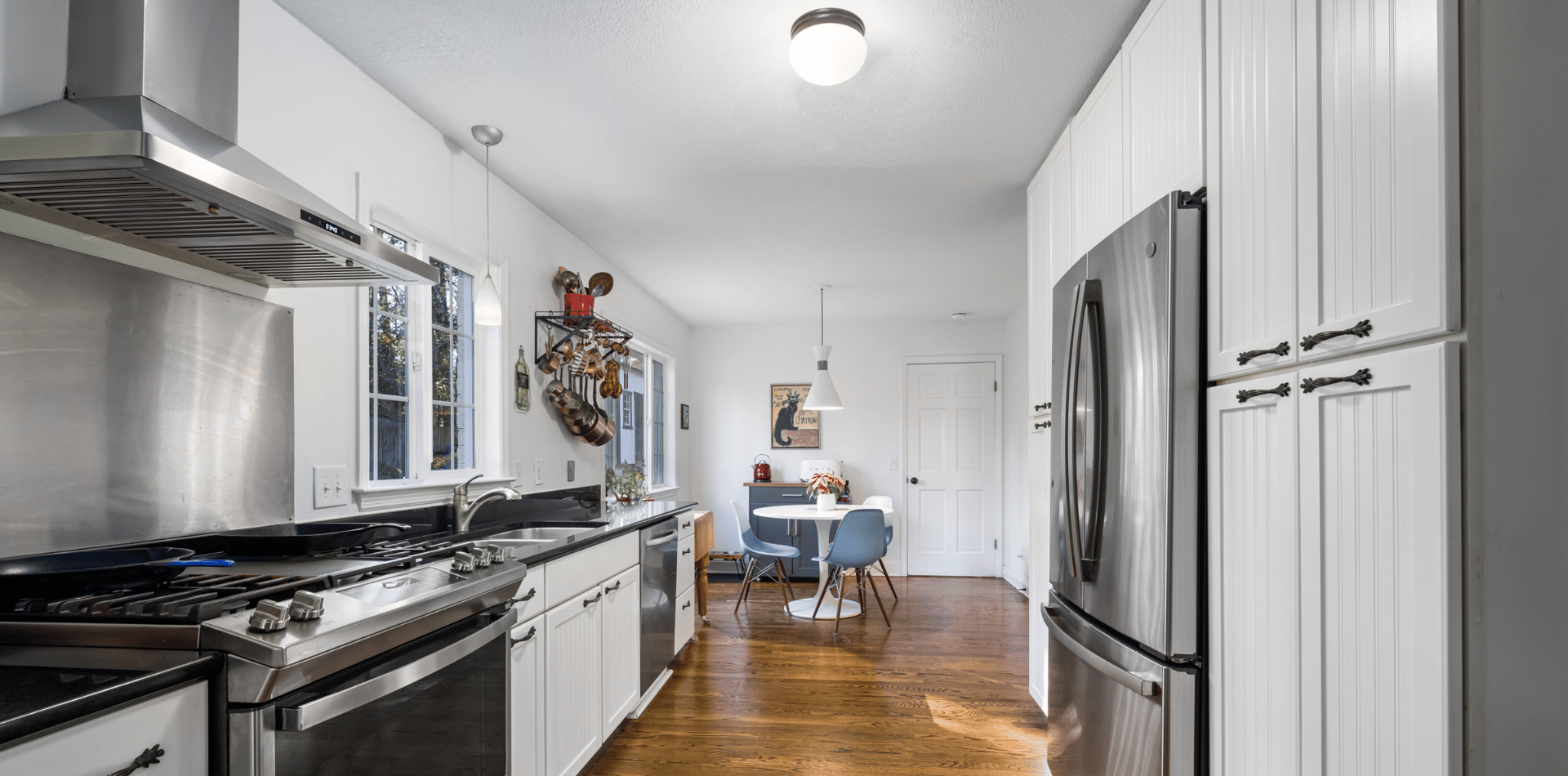 A rangehood in a modern kitchen