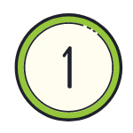 The number 1 is in a green circle on a white background.