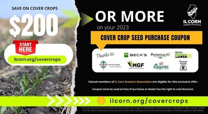 A poster for a $ 200 cover crop seed purchase coupon