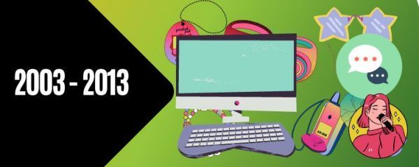 An illustration of a computer with the year 2003-2013 on it