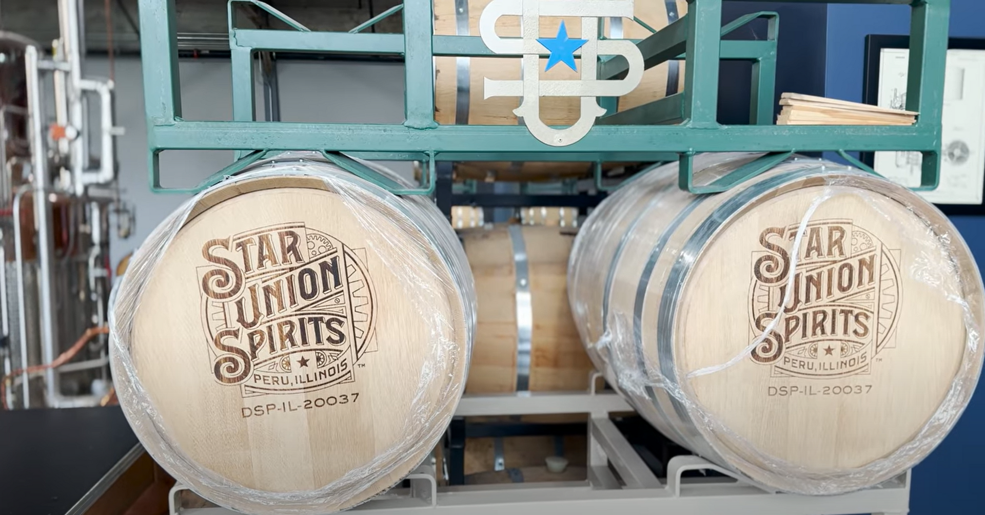 photo of two whiskey barrels
