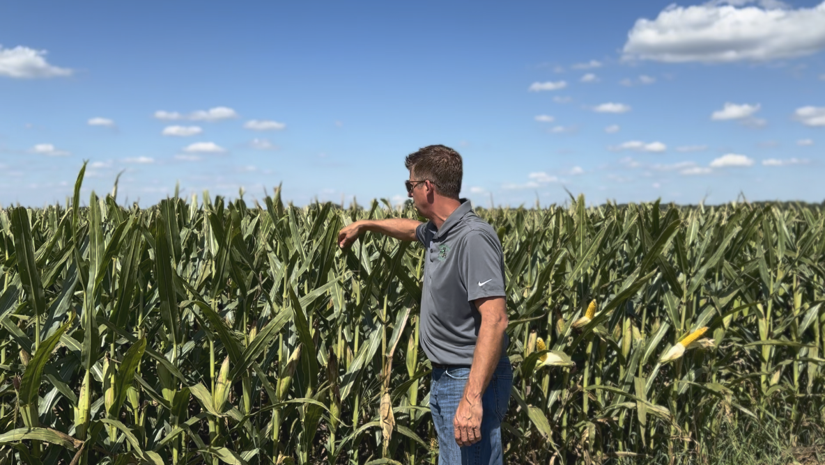 Jason at his farm in Manito