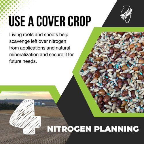 A poster that says `` use a cover crop '' and '' nitrogen planning ''.