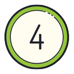 The number four is in a green circle on a white background.